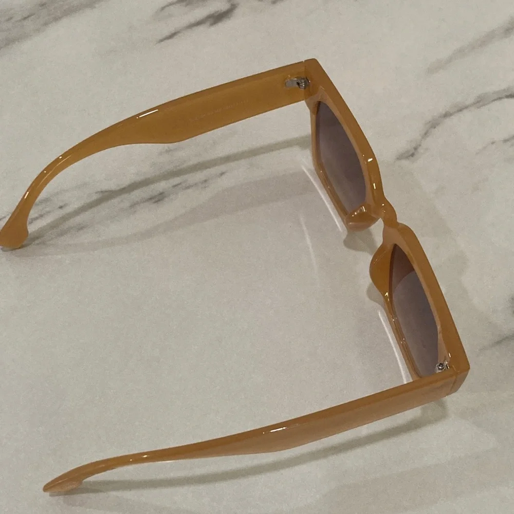 Oversized Square Sunglasses in Tan with Gradient Lenses